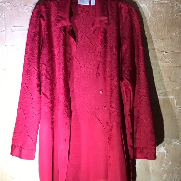 Chico’s Red Button Down Shirt Chico’s 2/Medium - Picture 7 of 8